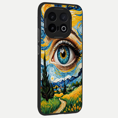  Van Gogh Eye back cover for iQOO 13 slim fit glass case with vibrant aesthetic design