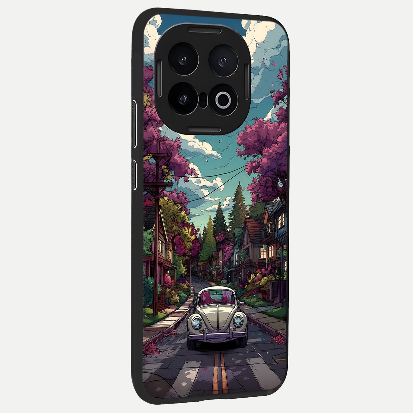 Vintage Street Drive back cover for iQOO 13 slim fit glass case with vibrant aesthetic design