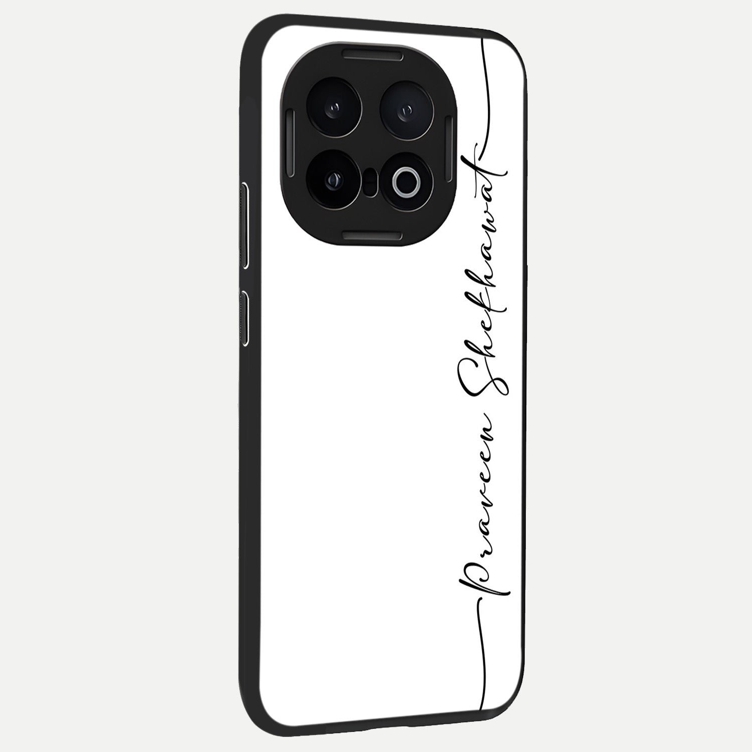  White Tune Custom Name back cover for  iQOO 13 slim fit personalized glass case with aesthetic design