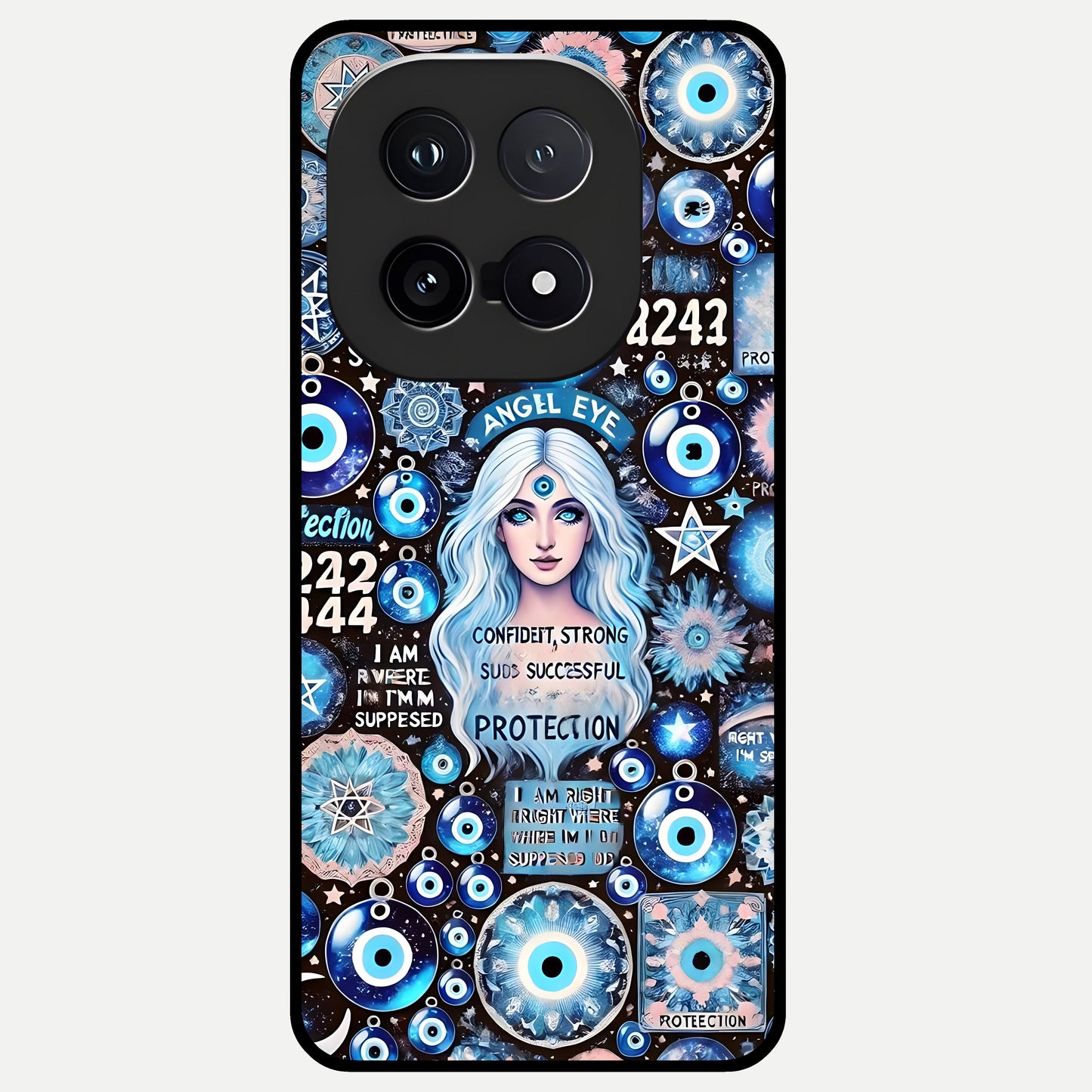  Angel Aura Shield Glass Case for iQOO 15 back cover – full design glossy printed glass finish