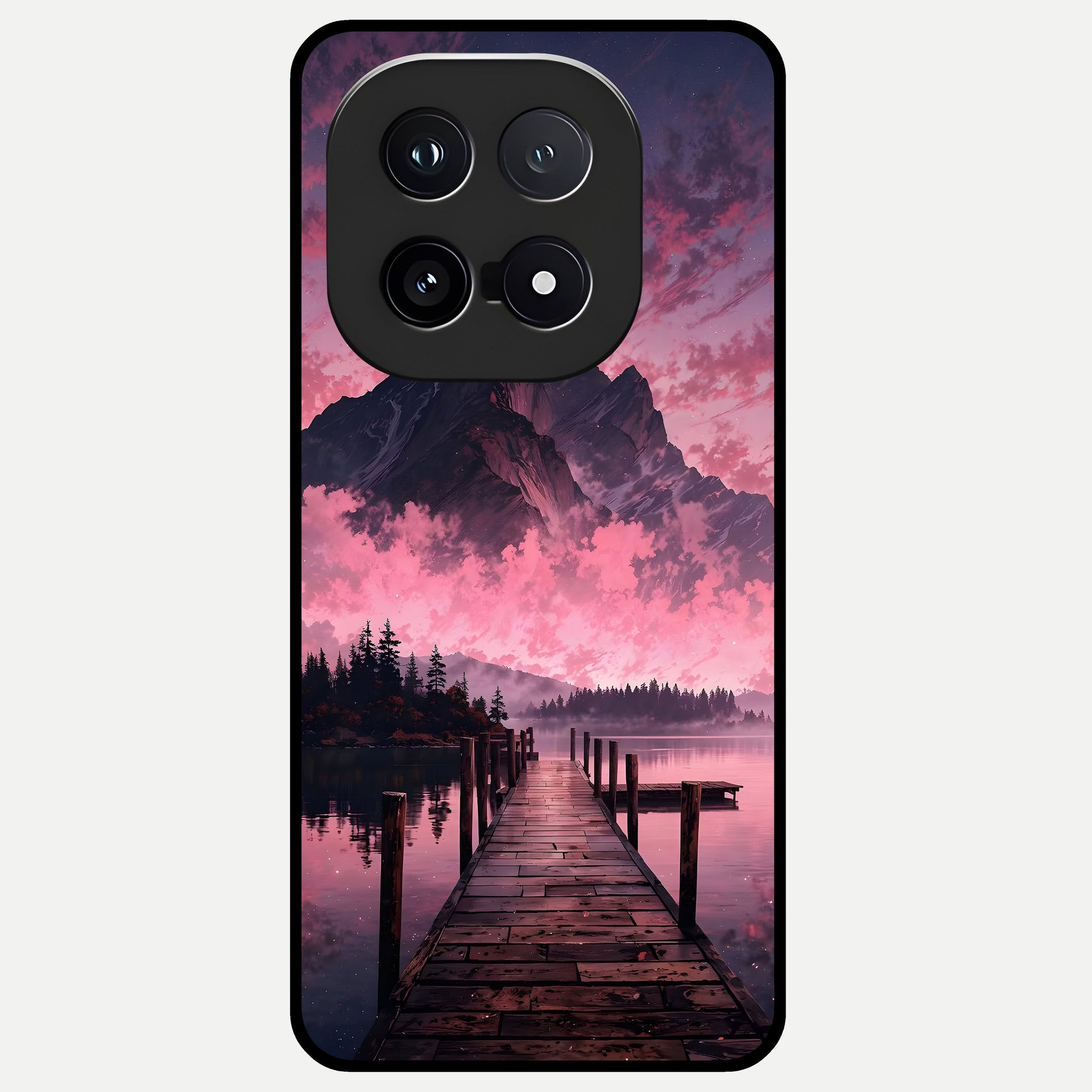  Beautiful Mountain View Glass Case for iQOO 15 back cover – full design glossy printed glass finish