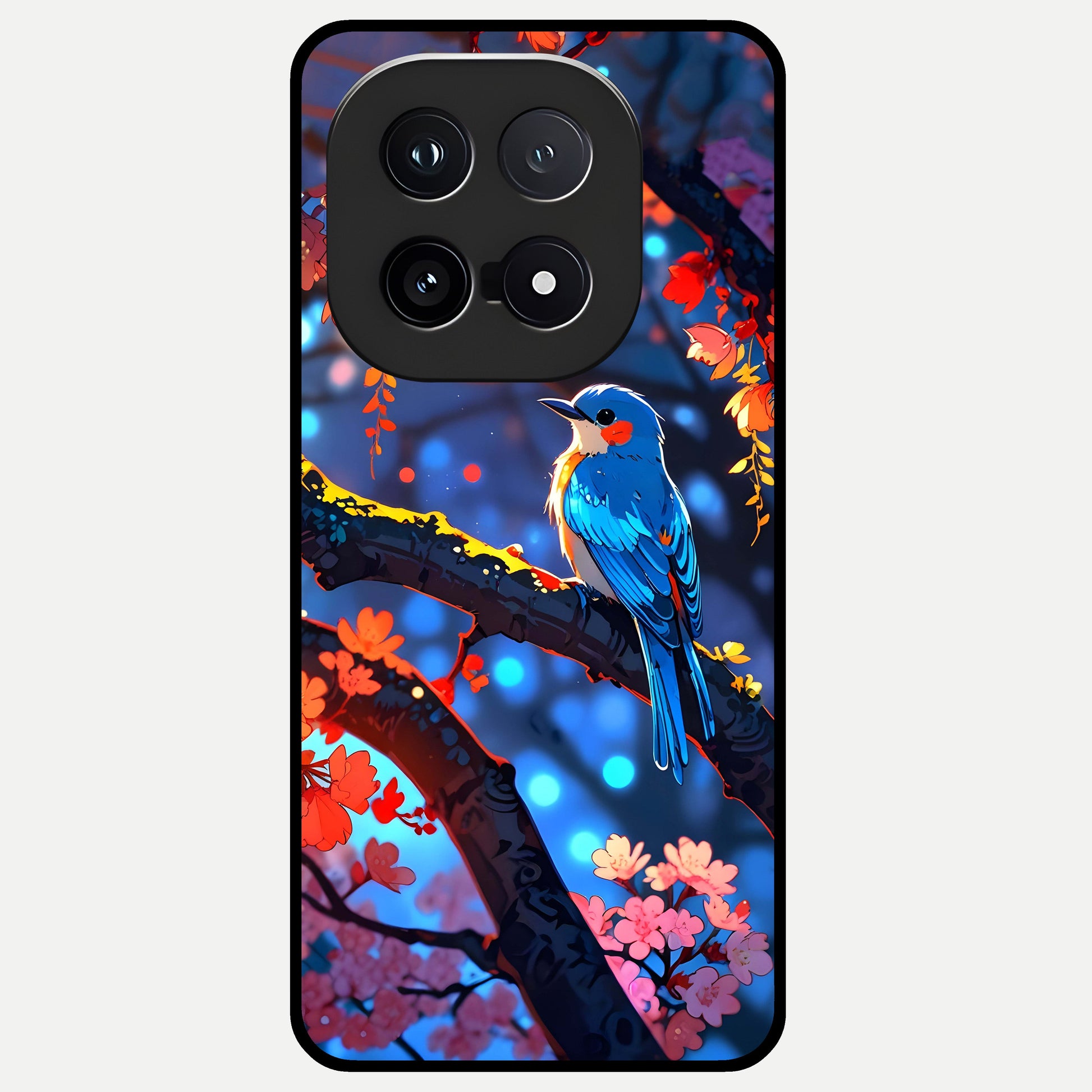 Blooming Water Drift Glass Case for iQOO 15 back cover – full design glossy printed glass finish