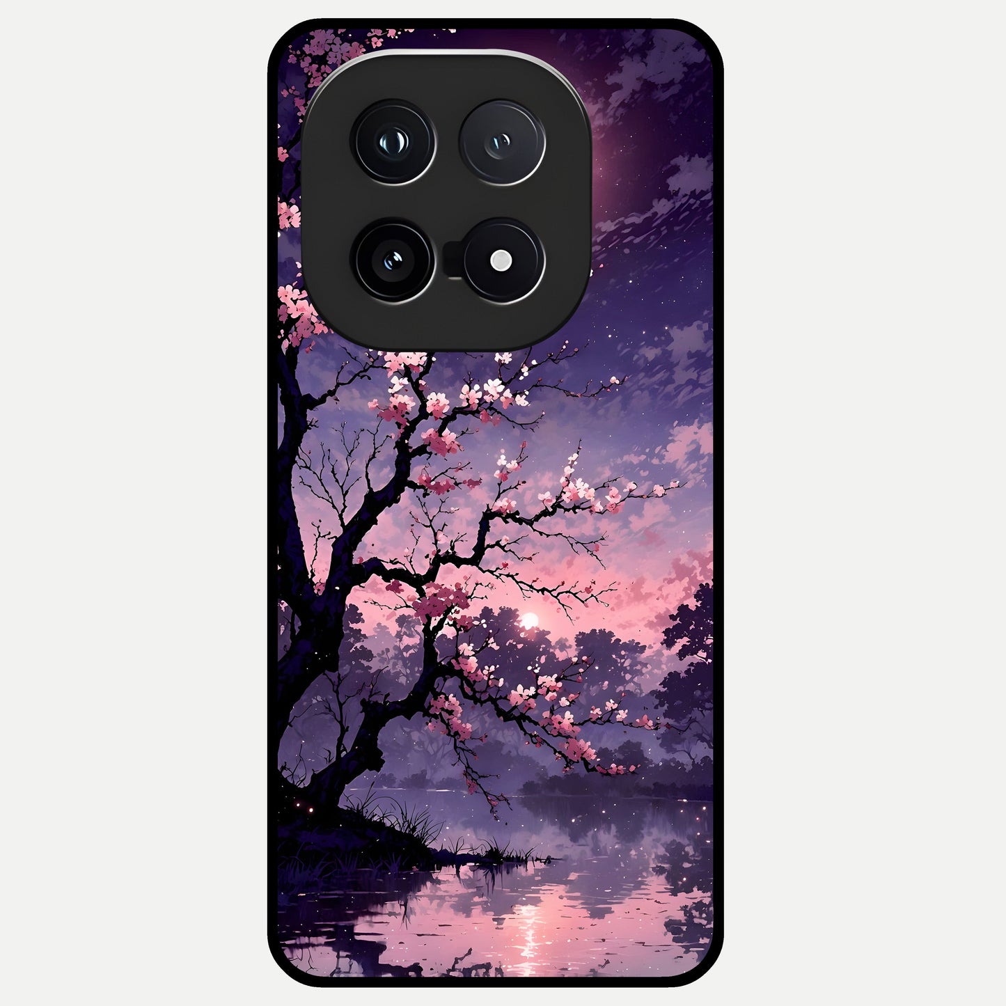  Blossom Pink Moon Glass Case for iQOO 15 back cover – full design glossy printed glass finish
