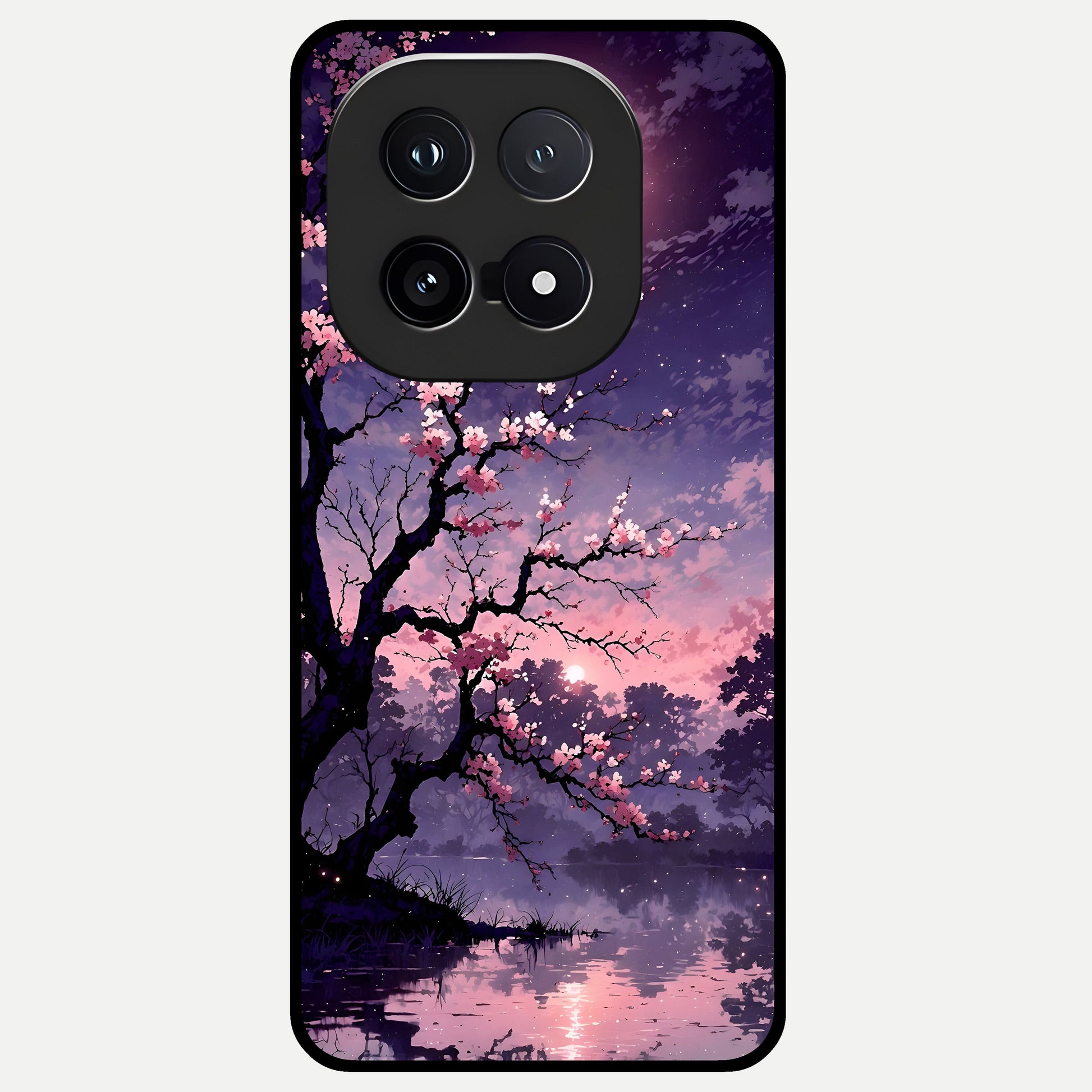  Blossom Pink Moon Glass Case for iQOO 15 back cover – full design glossy printed glass finish