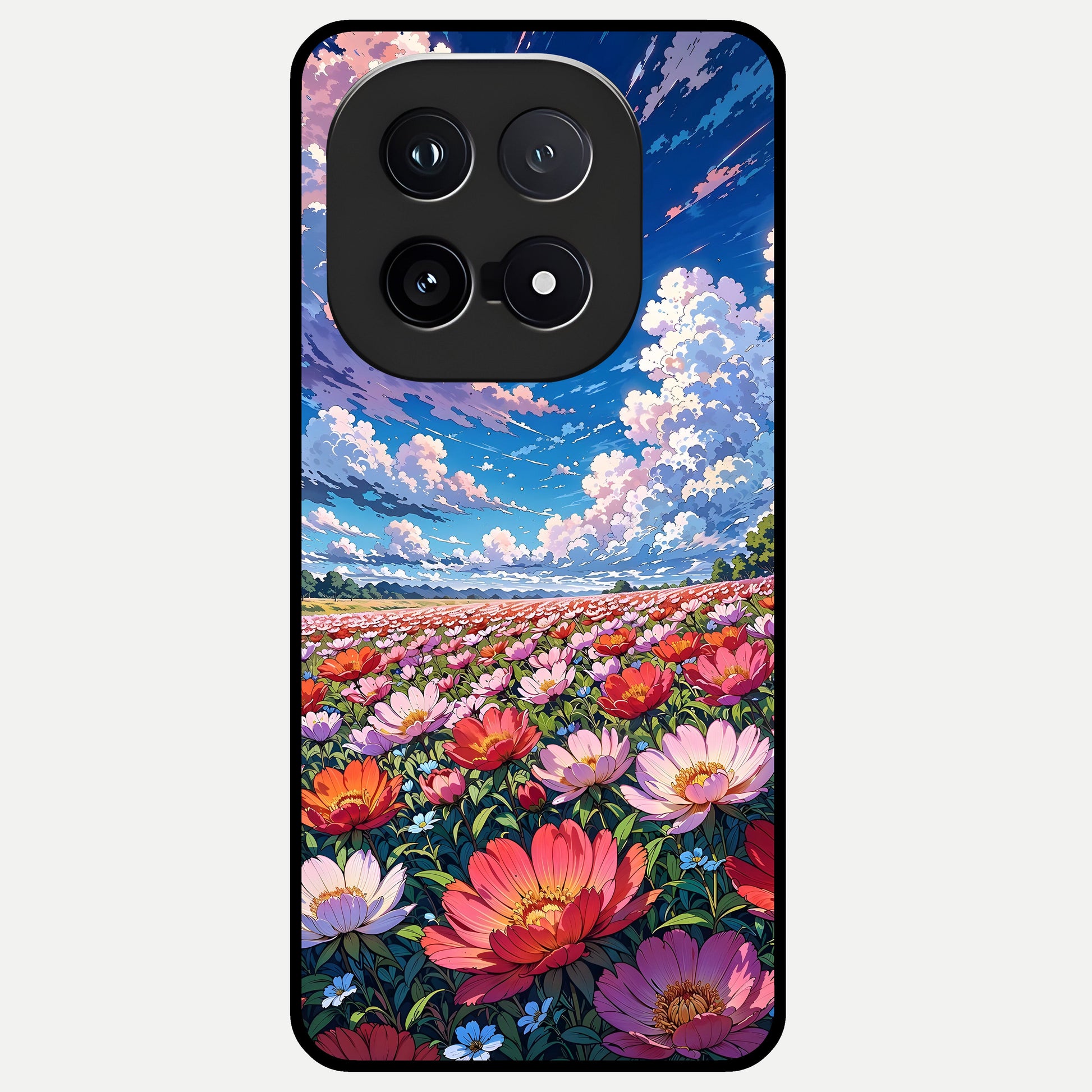  Blossom Sky Field Glass Case for iQOO 15 back cover – full design glossy printed glass finish