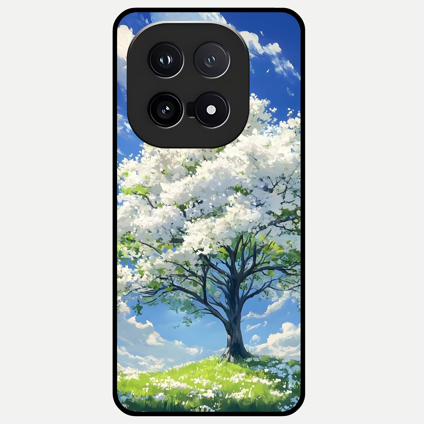  Blossom Sky Serenity Glass Case for iQOO 15 back cover – full design glossy printed glass finish