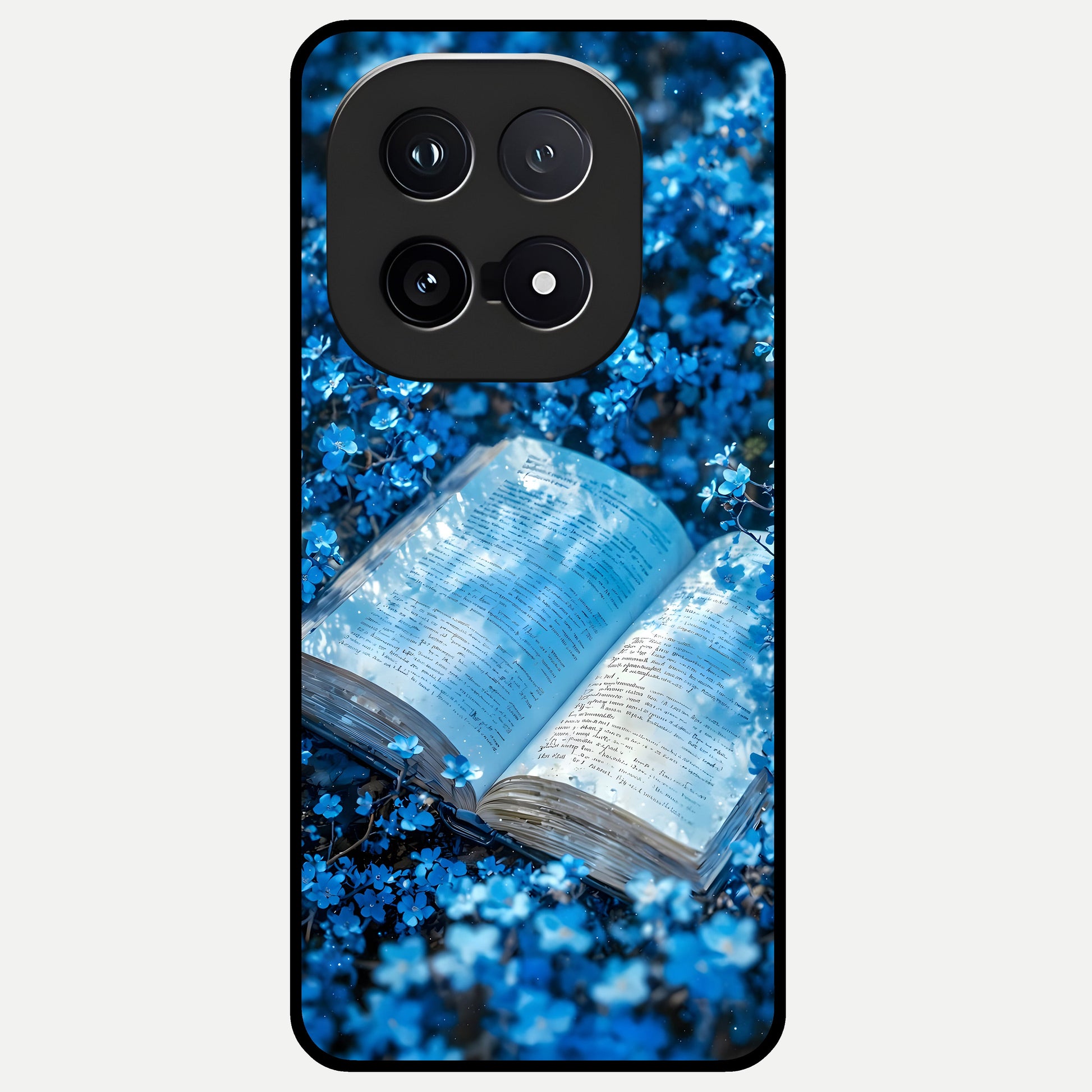  Blue Bloom Tales Glass Case for iQOO 15 back cover – full design glossy printed glass finish