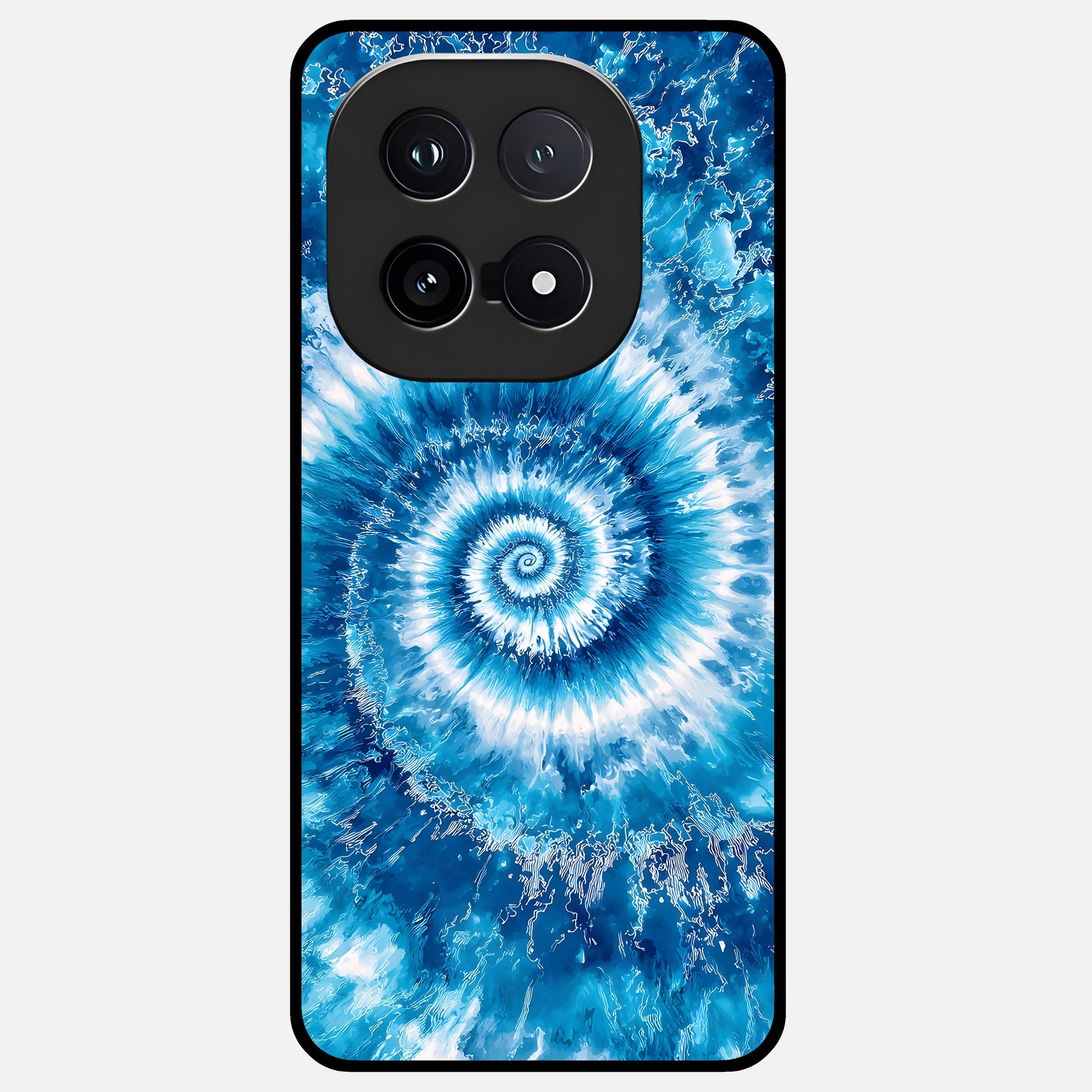  Blue Galaxy Wave Glass Case for iQOO 15 back cover – full design glossy printed glass finish