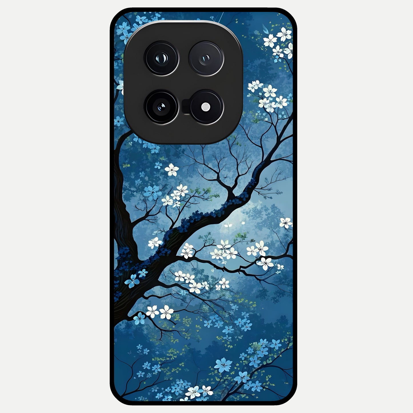  Blue Tree Serenity Glass Case for iQOO 15 back cover – full design glossy printed glass finish