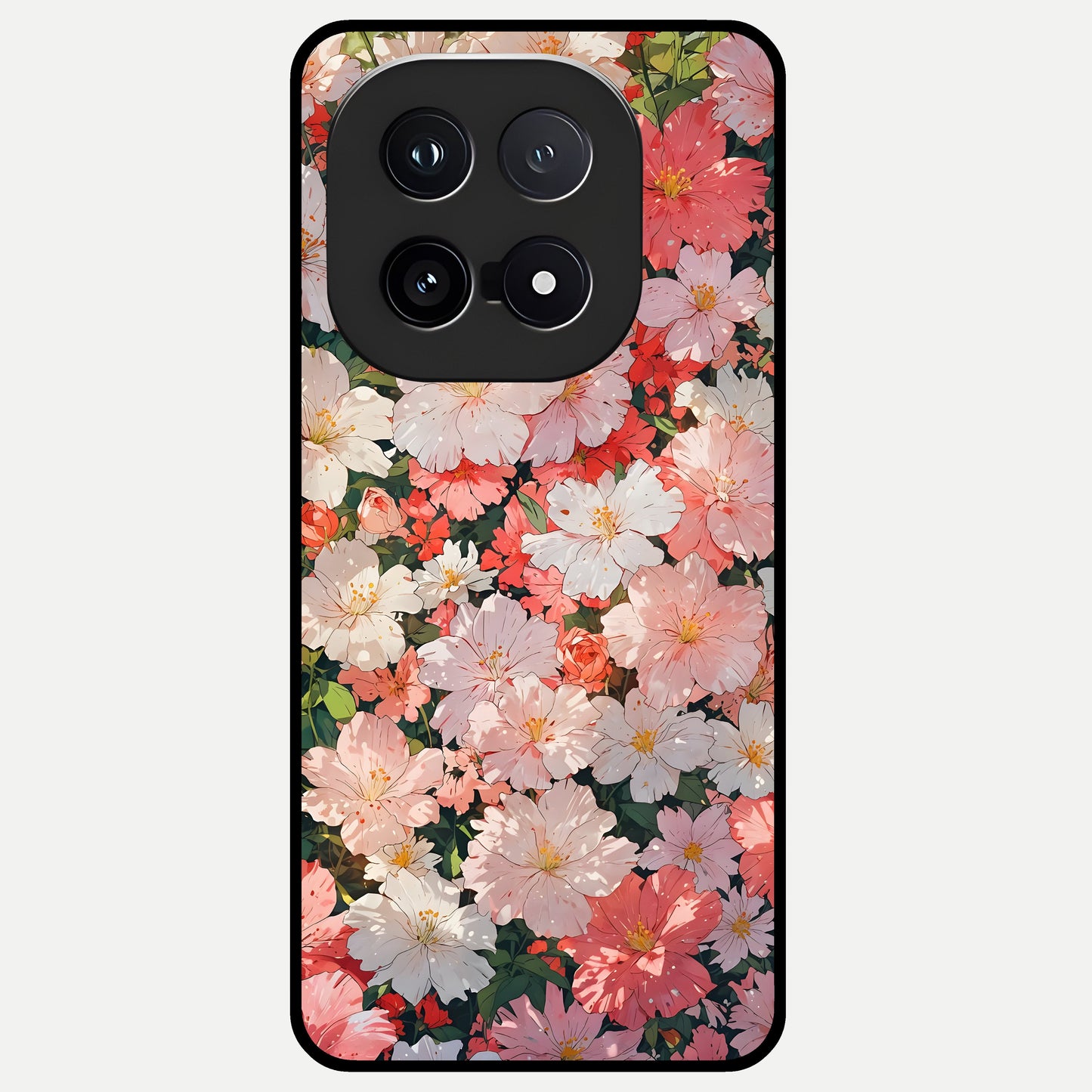  Blush Bloom Field Glass Case for iQOO 15 back cover – full design glossy printed glass finish
