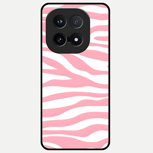  Blush Zebra Flow Glass Case for iQOO 15 back cover – full design glossy printed glass finish