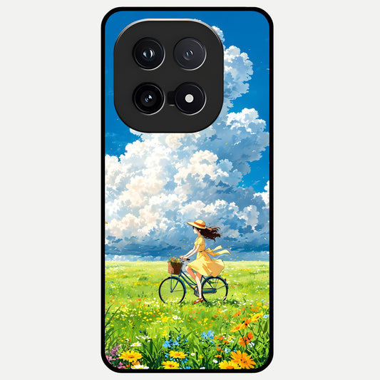  Breezy Meadow Ride Glass Case for iQOO 15 back cover – full design glossy printed glass finish