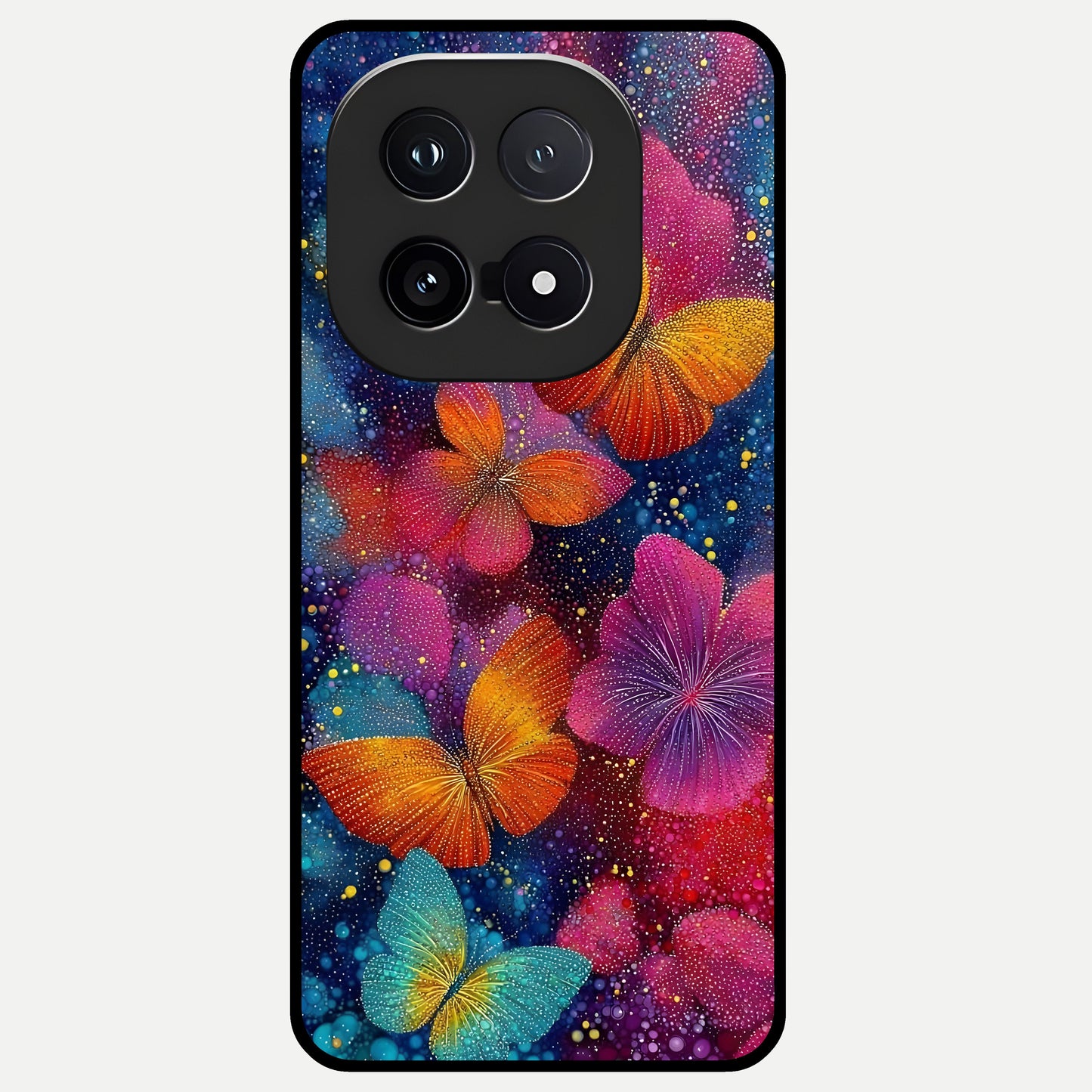  Butterfly Dream Mist Glass Case for iQOO 15 back cover – full design glossy printed glass finish