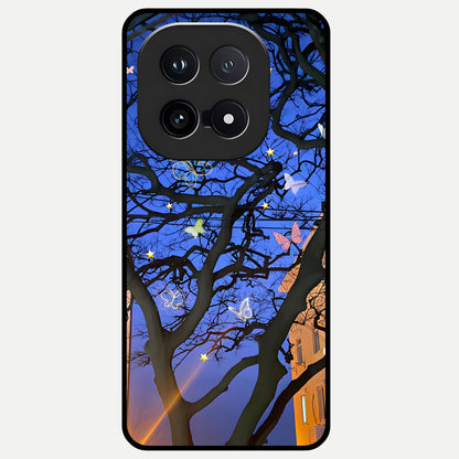  Butterfly Night Magic Glass Case for iQOO 15 back cover – full design glossy printed glass finish