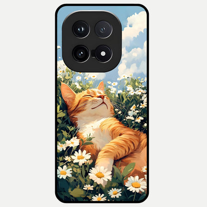  Cat And Flowers View Glass Case for iQOO 15 back cover – full design glossy printed glass finish