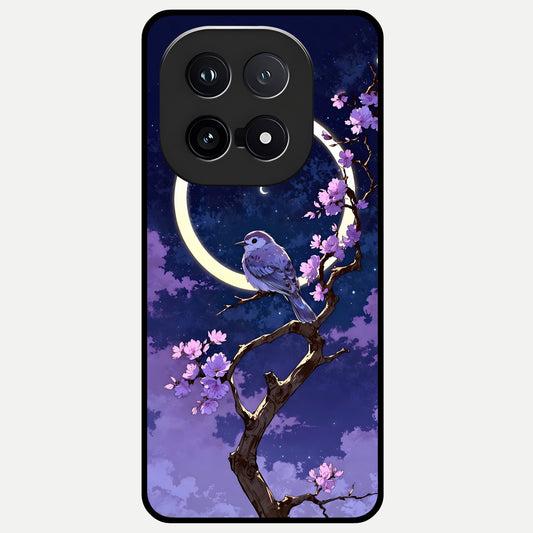  Celestial Bird Blossom Glass Case for iQOO 15 back cover – full design glossy printed glass finish