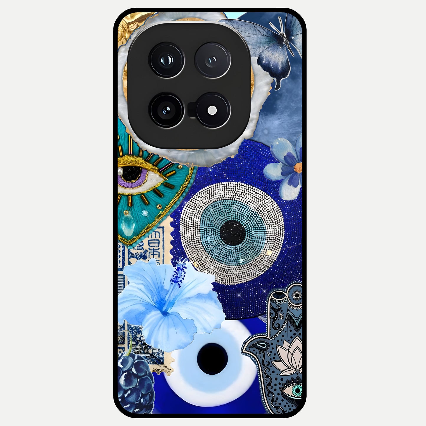  Celestial Blue Vision Glass Case for iQOO 15 back cover – full design glossy printed glass finish