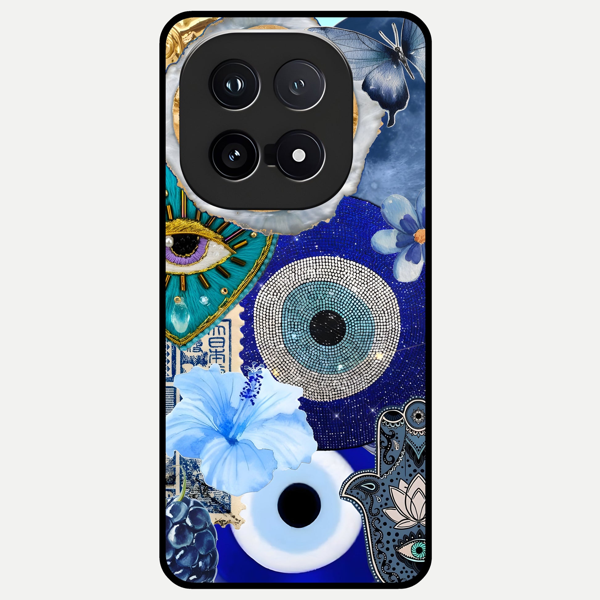  Celestial Blue Vision Glass Case for iQOO 15 back cover – full design glossy printed glass finish