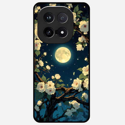  Celestial Moon And Flower Glass Case for iQOO 15 back cover – full design glossy printed glass finish