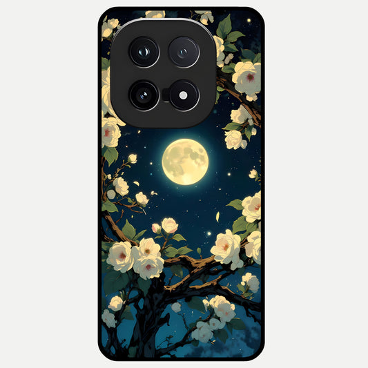  Celestial Moon And Flower Glass Case for iQOO 15 back cover – full design glossy printed glass finish