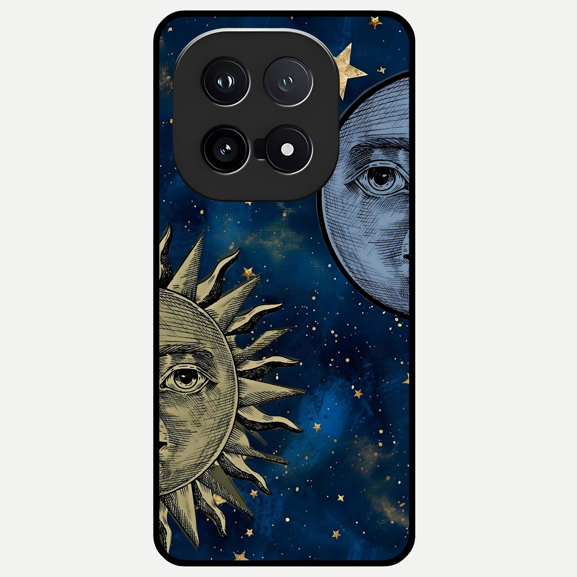  Celestial Moon With Sun Glass Case for iQOO 15 back cover – full design glossy printed glass finish