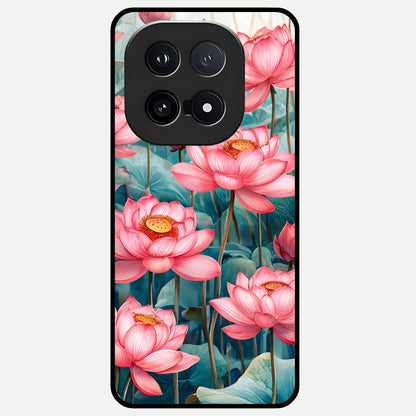  Celestial Pink Lotus Glass Case for iQOO 15 back cover – full design glossy printed glass finish
