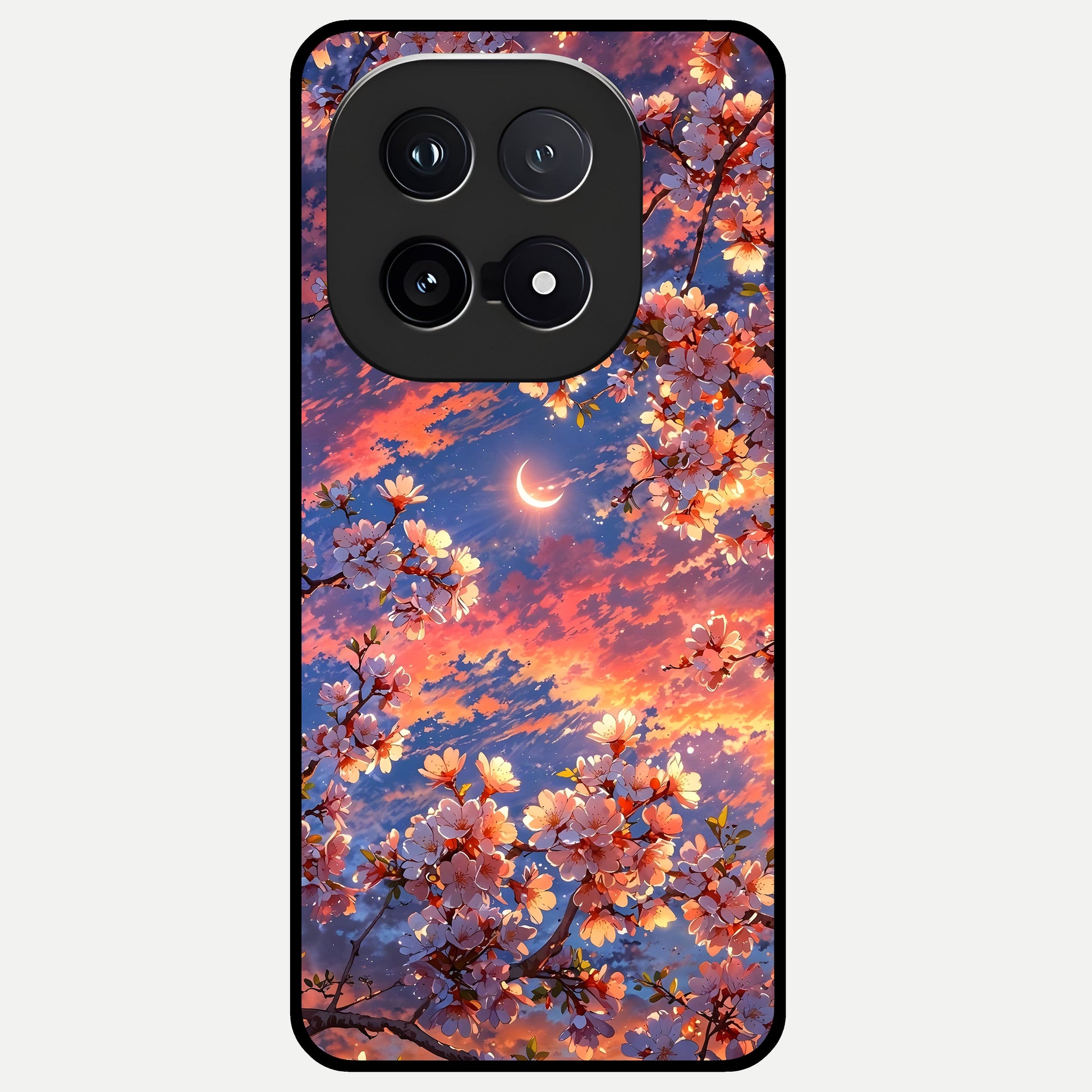  Celestial Sakura Sunset Glass Case for iQOO 15 back cover – full design glossy printed glass finish