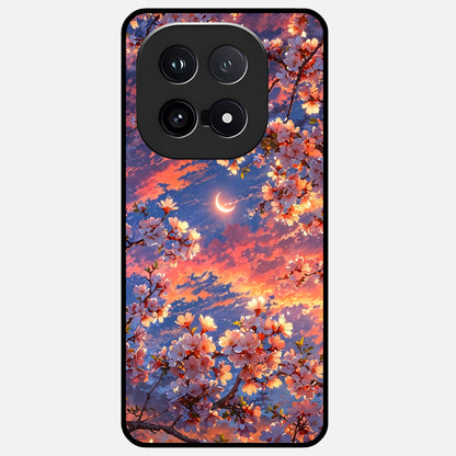  Celestial Sakura Sunset Glass Case for iQOO 15 back cover – full design glossy printed glass finish