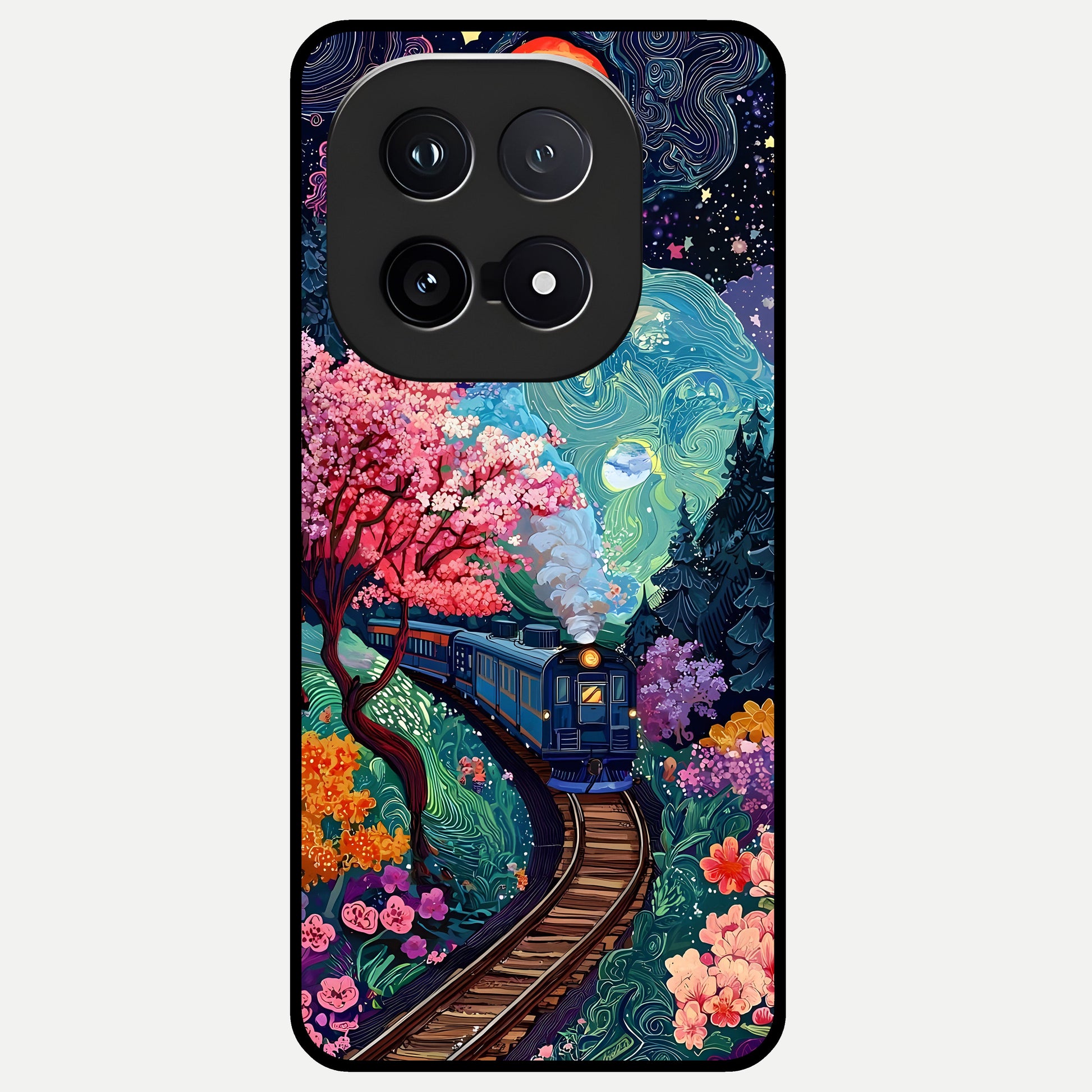  Celestial Train Journey Glass Case for iQOO 15 back cover – full design glossy printed glass finish