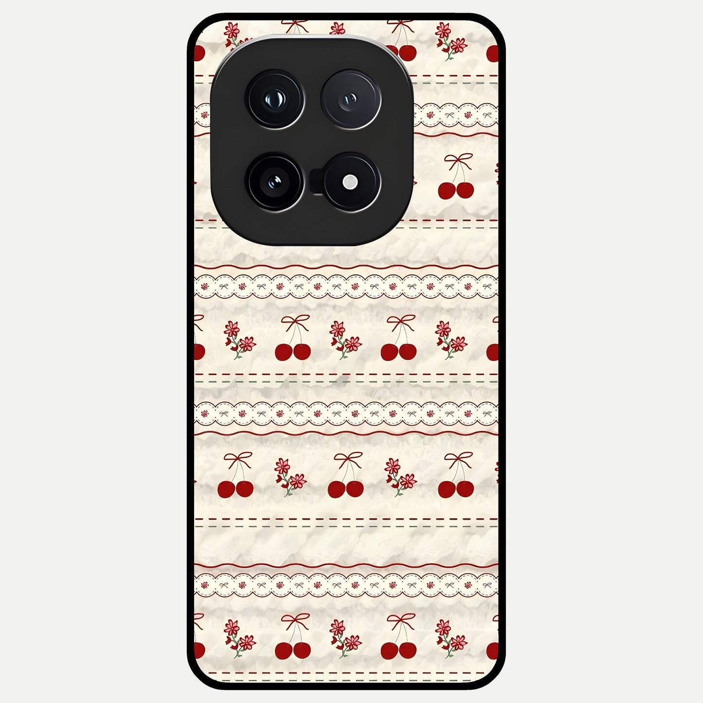  Cherry Bloom Charm Glass Case for iQOO 15 back cover – full design glossy printed glass finish