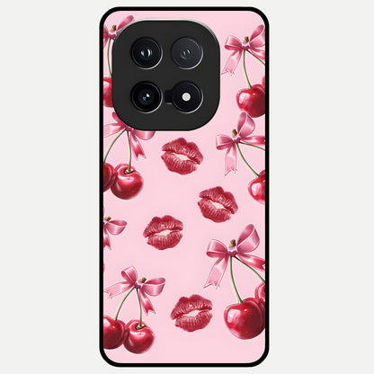  Cherry With Lips Glass Case for iQOO 15 back cover – full design glossy printed glass finish