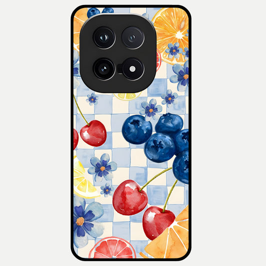  Citrus Bloom Joy Glass Case for iQOO 15 back cover – full design glossy printed glass finish