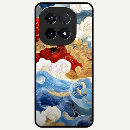  Colored Waves Glass Case for iQOO 15 back cover – full design glossy printed glass finish