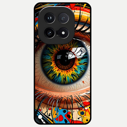  Colorful Eye Glass Case for iQOO 15 back cover – full design glossy printed glass finish