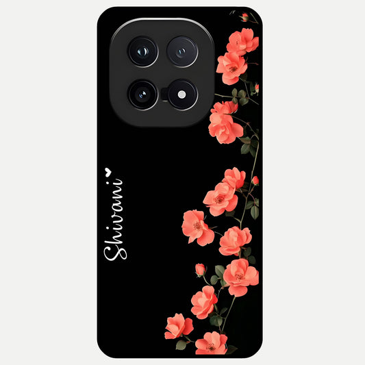  Crimson Bloom Grace Custom Name Glass Case for iQOO 15 back cover – full design glossy printed glass finish