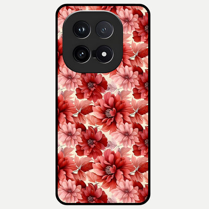  Crimson Love Petals Glass Case for iQOO 15 back cover – full design glossy printed glass finish