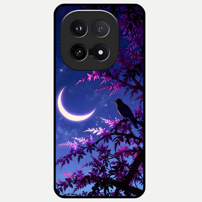  Crow And Moon Scenery Glass Case for iQOO 15 back cover – full design glossy printed glass finish