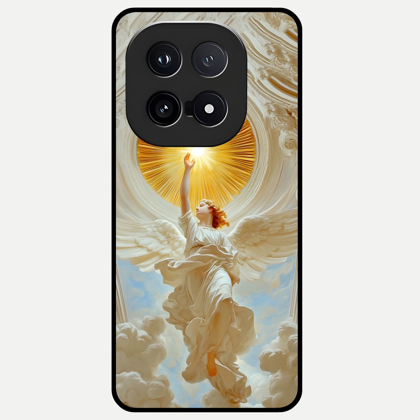  Divine Light Angel Glass Case for iQOO 15 back cover – full design glossy printed glass finish