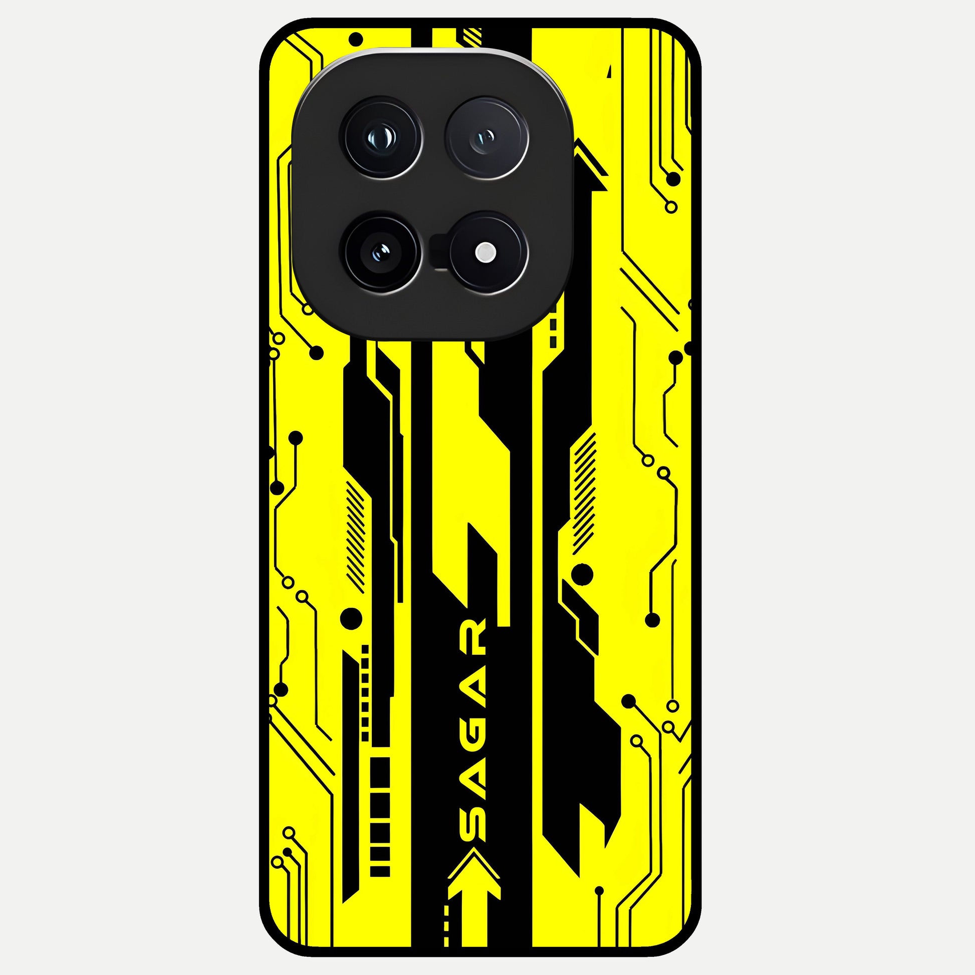  Electric Pulse CYBERPUNK Custom Name Glass Case for iQOO 15 back cover – full design glossy printed glass finish