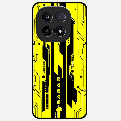  Electric Pulse CYBERPUNK Custom Name Glass Case for iQOO 15 back cover – full design glossy printed glass finish