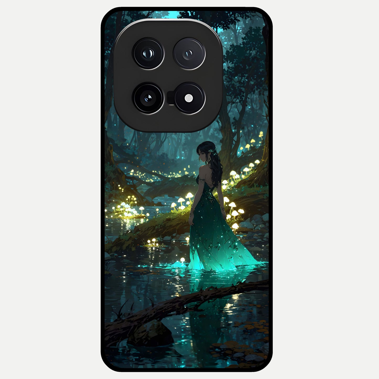  Enchanted Forest Glow Glass Case for iQOO 15 back cover – full design glossy printed glass finish