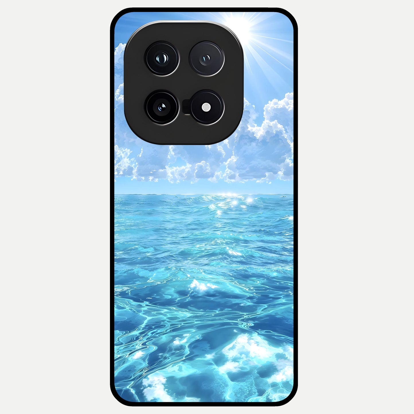  Endless Ocean Horizon Glass Case for iQOO 15 back cover – full design glossy printed glass finish