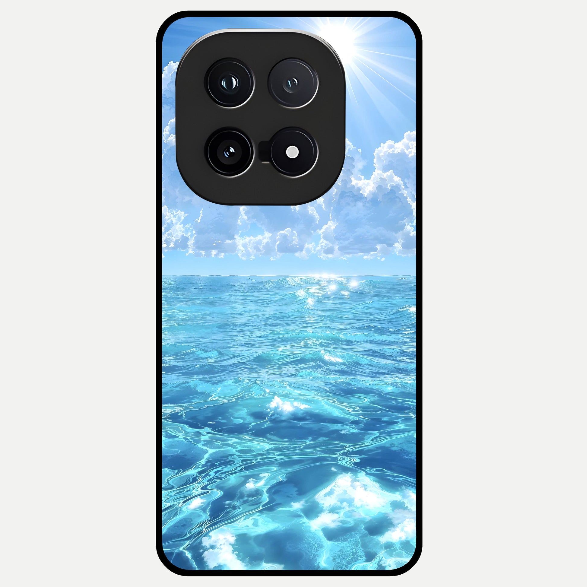  Endless Ocean Horizon Glass Case for iQOO 15 back cover – full design glossy printed glass finish