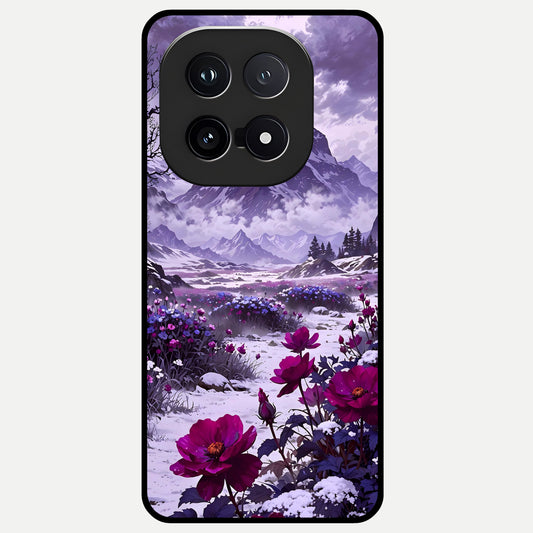  Flower Mountain View Glass Case for iQOO 15 back cover – full design glossy printed glass finish