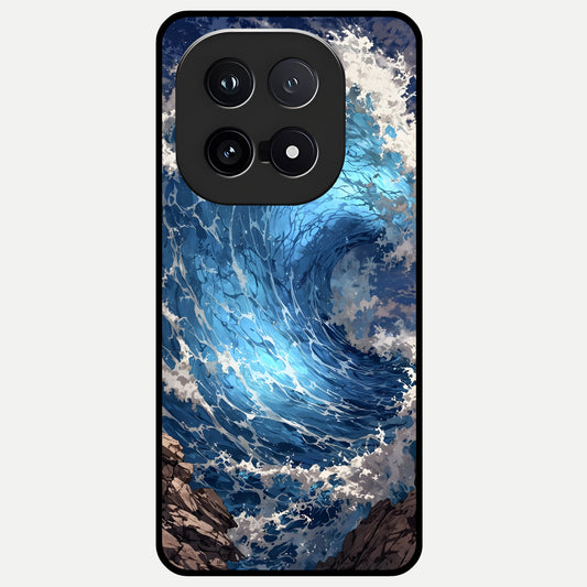 Giant Ocean Wave Glass Case for iQOO 15 back cover – full design glossy printed glass finish