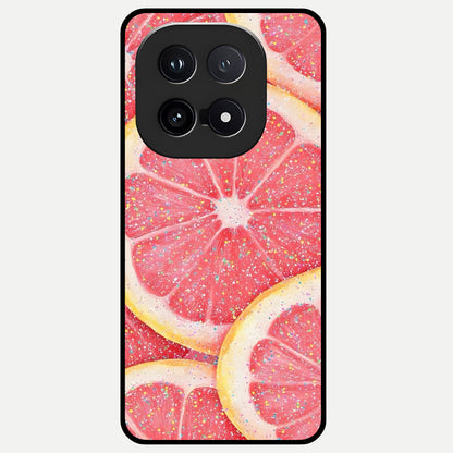  Glitter Grapefruit Glass Case for iQOO 15 back cover – full design glossy printed glass finish