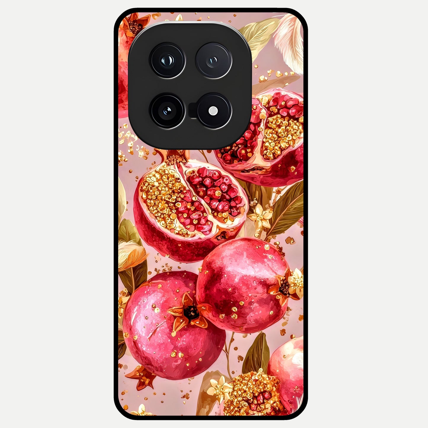  Golden Bloom Glow Glass Case for iQOO 15 back cover – full design glossy printed glass finish