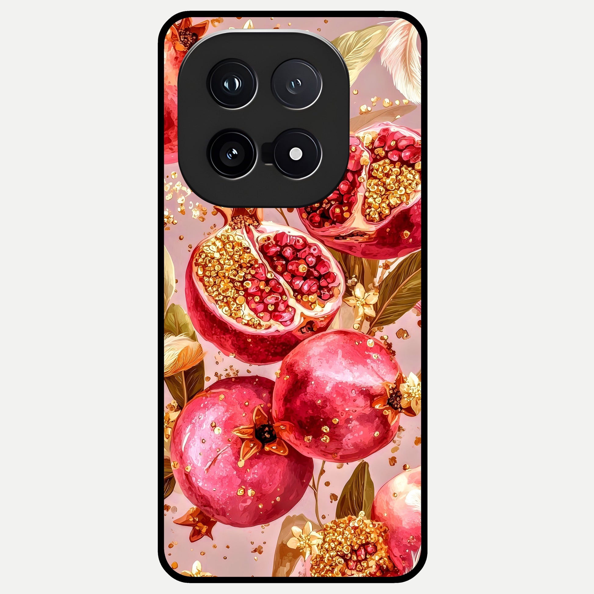  Golden Bloom Glow Glass Case for iQOO 15 back cover – full design glossy printed glass finish
