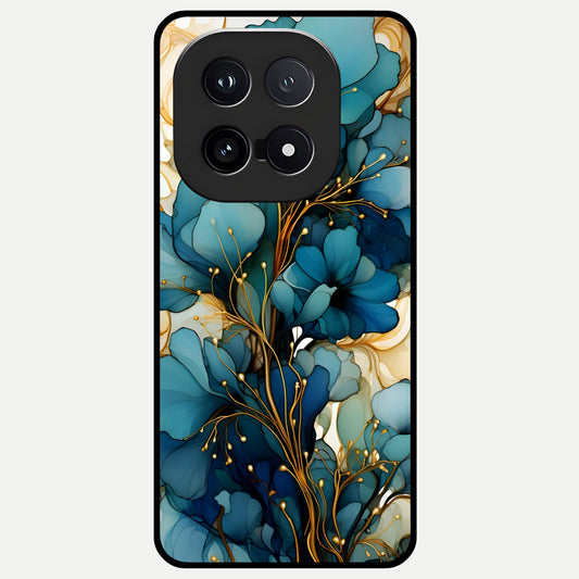  Golden Bloom Symphony Glass Case for iQOO 15 back cover – full design glossy printed glass finish