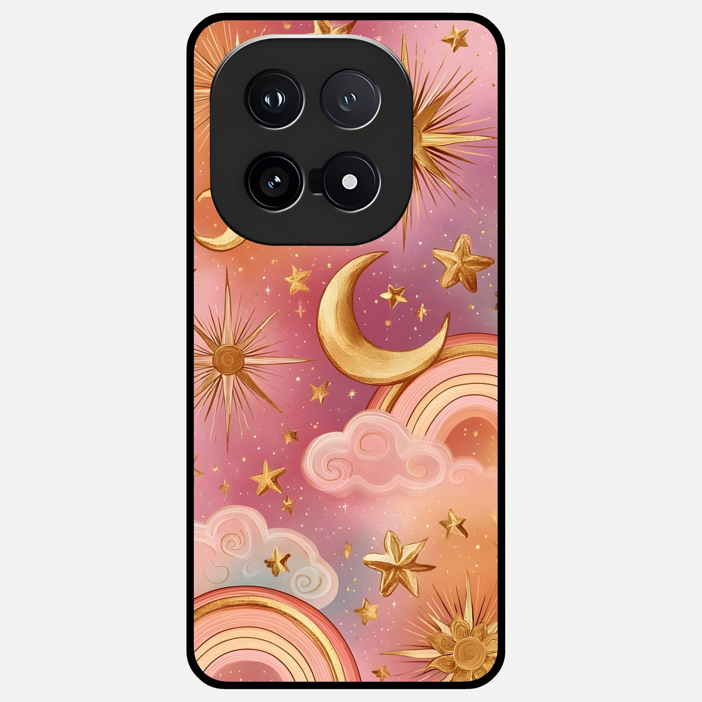  Golden Celestial Dreams Glass Case for iQOO 15 back cover – full design glossy printed glass finish